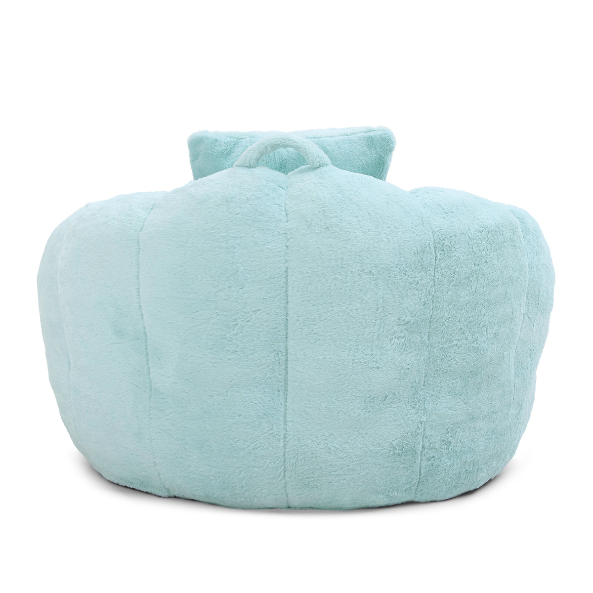 Design feature view of Bean Bag Chair Footstool Included Light Blue Faux Fur