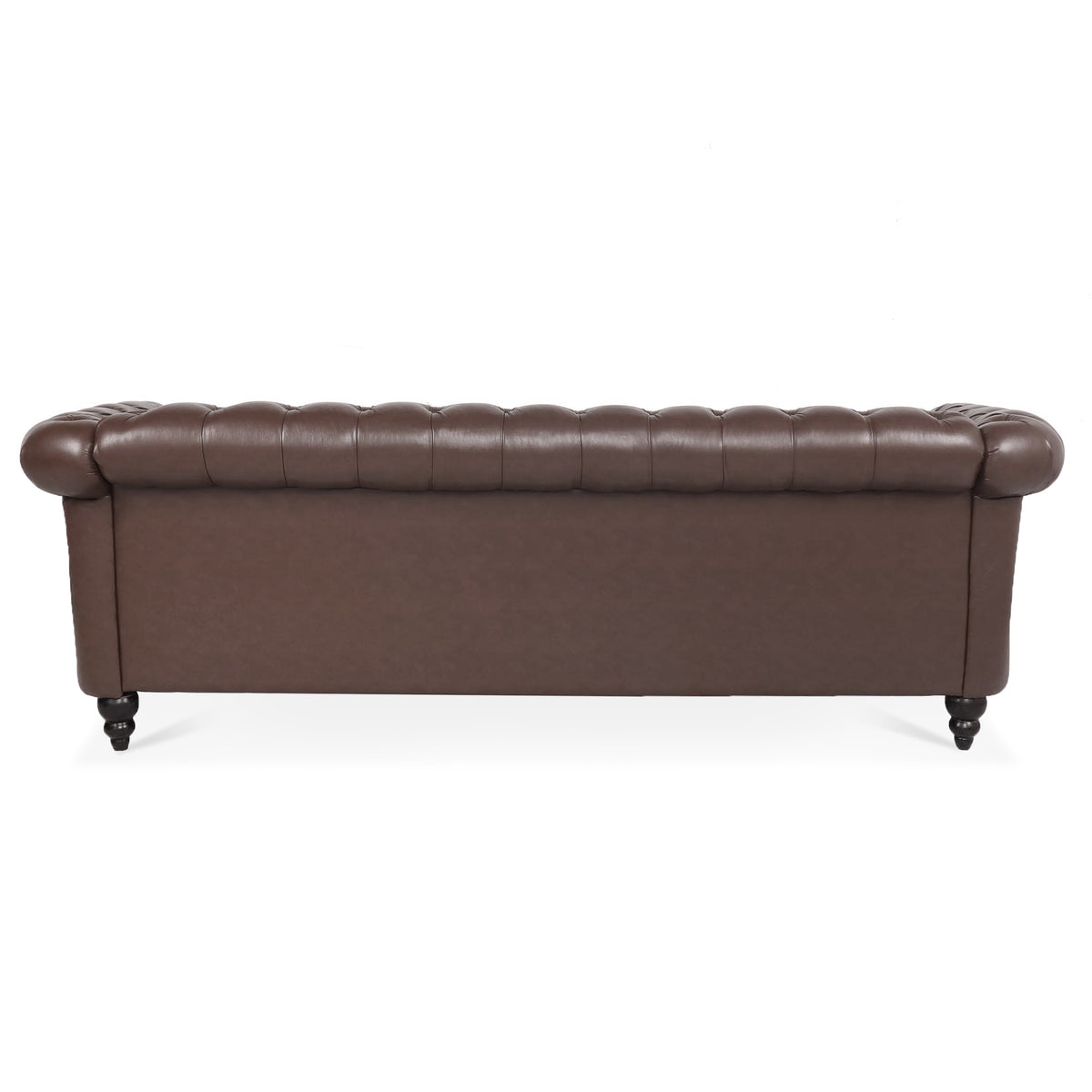 Additional product detail of Sofa Chesterfield Cushioned Seating Dark Brown PU Leather 3-Seater