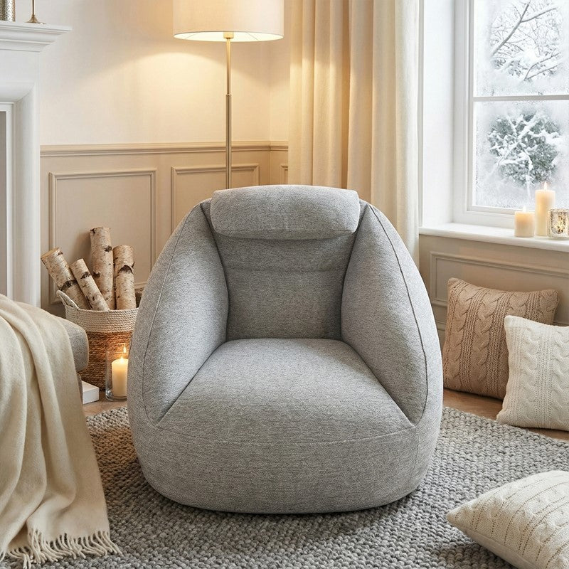 Inflatable Sofa Electric Inflation Ash Gray Polyester in a modern living room