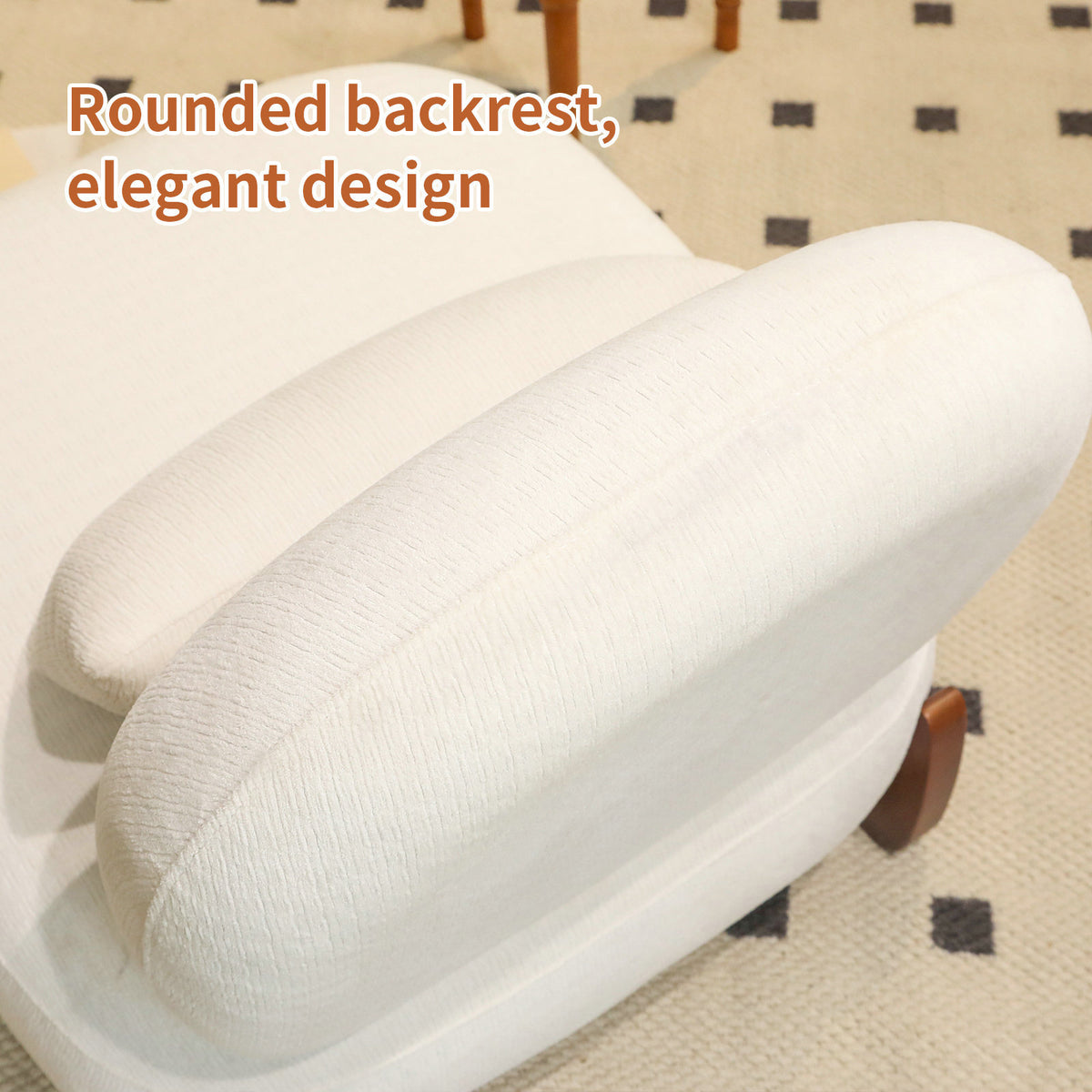 Design feature view of Accent Chair Cushioned Seating White Fabric