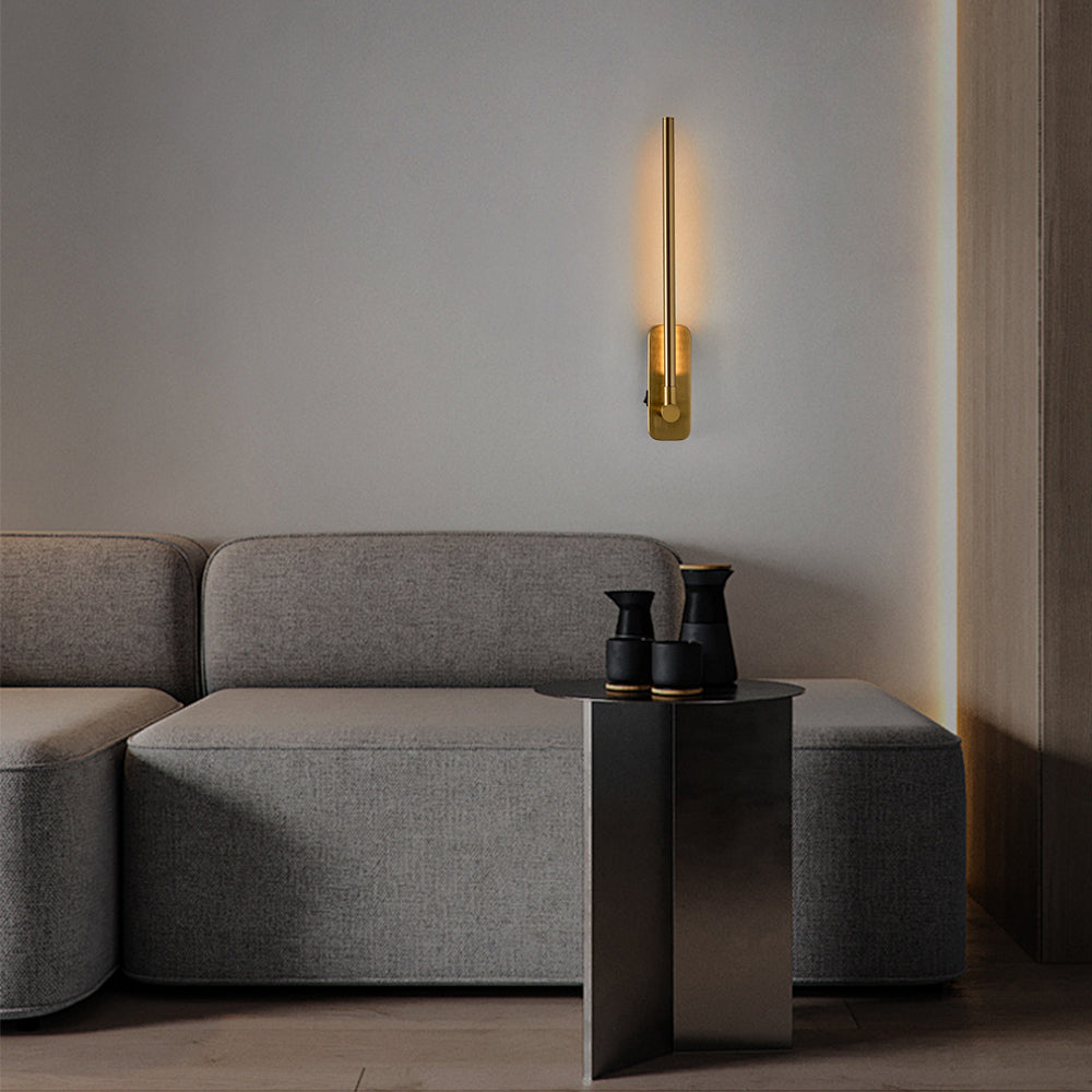 Wall Sconce Remote Control Gold Iron in a modern home interior