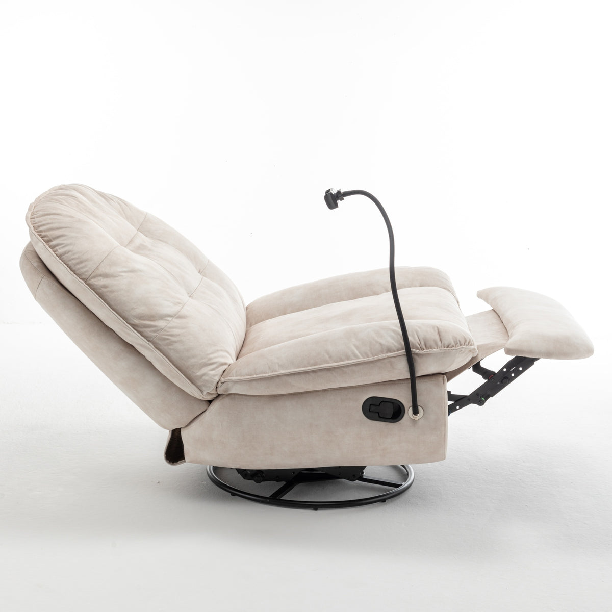 Additional product detail of Lounge Chair Reclining Ivory Velvet