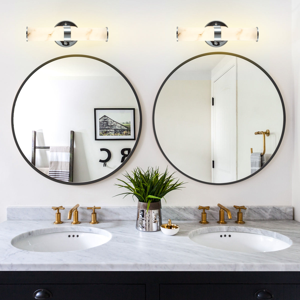 Construction and detail view of Wall Sconce Modern Set of 2 Chrome Iron