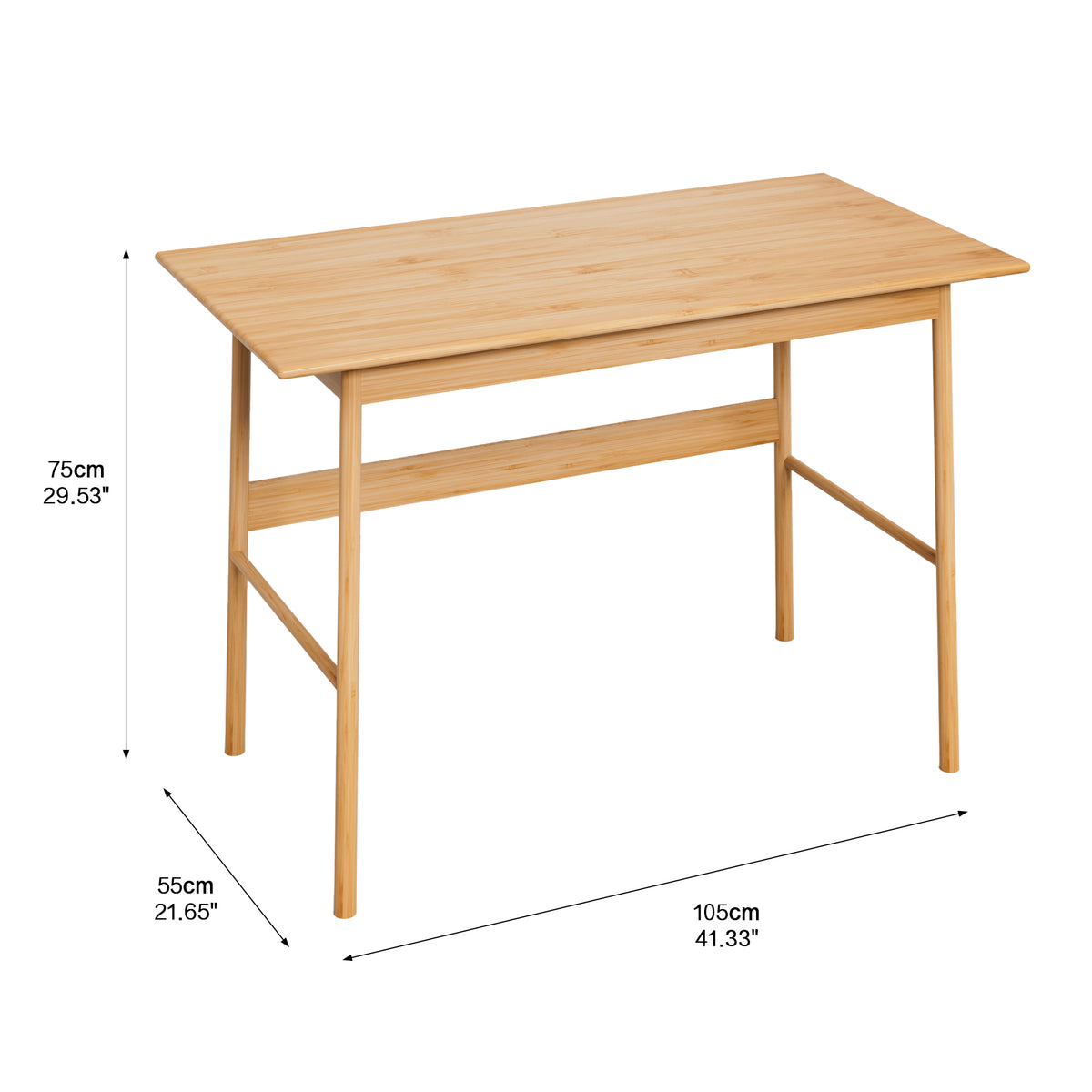Additional view of Computer Desk Home Office Workstation Light Natural Bamboo