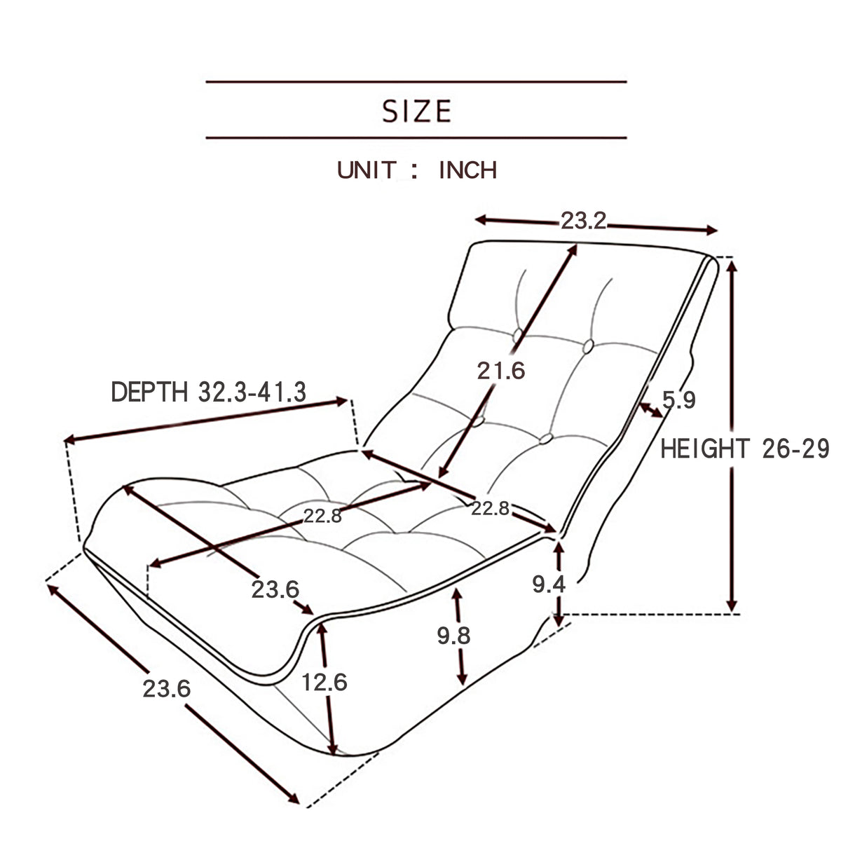 Full product view of Accent Chair Modern Reclining Navy Metal