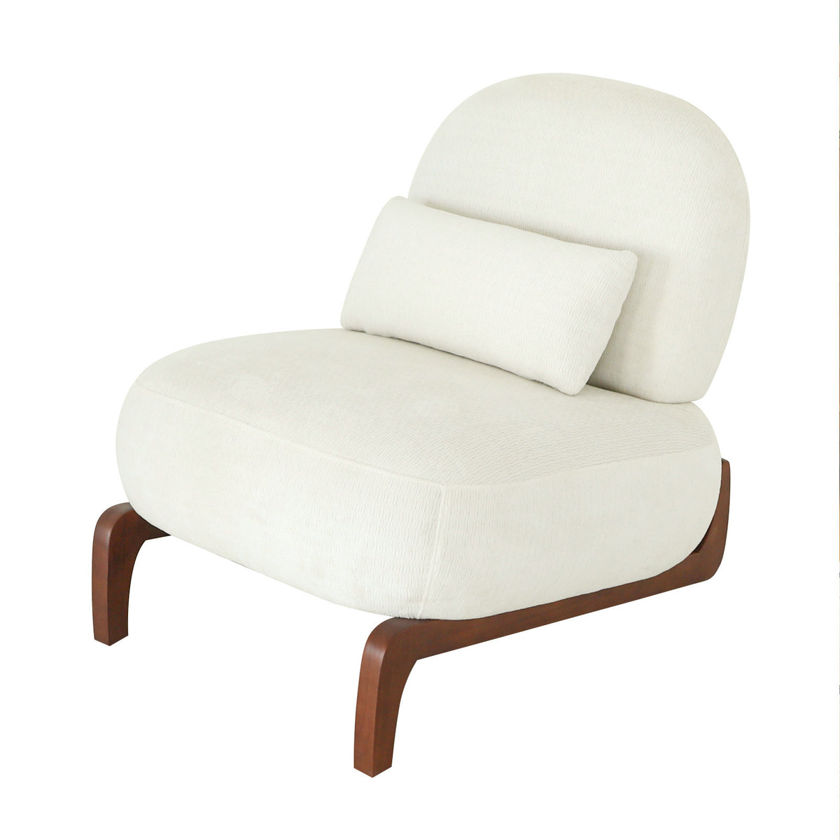 Additional view of Accent Chair Cushioned Seating White Fabric