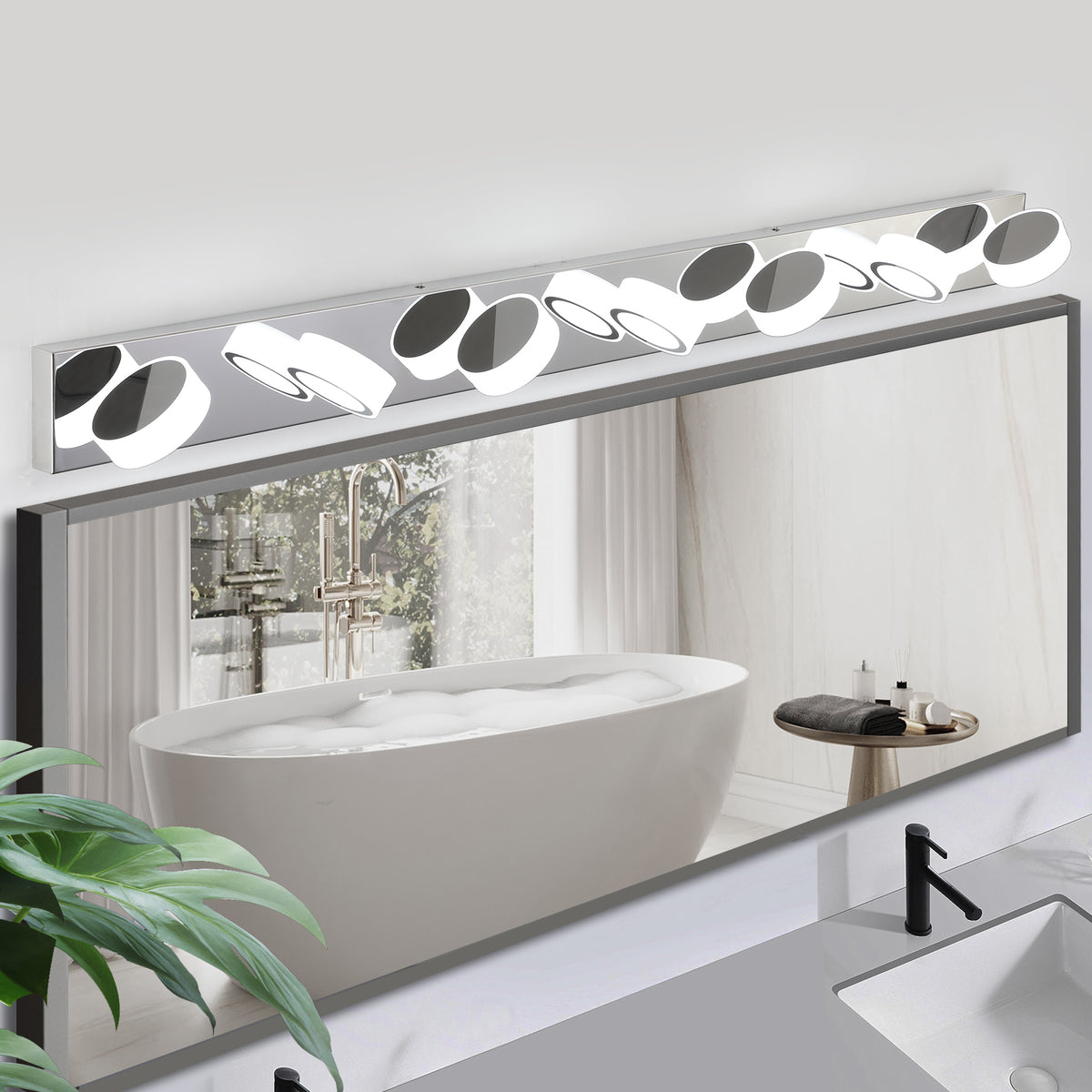 Alternate angle of Vanity Light Modern 7-Light LED Chrome Acrylic