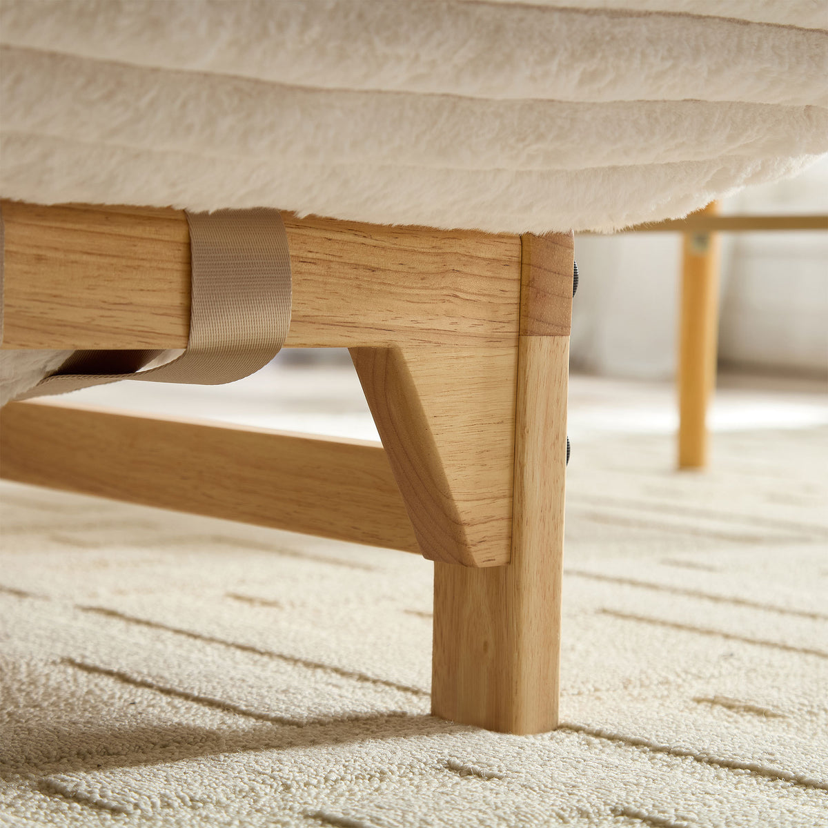 Additional product detail of Chaise Lounge Armless Lounge Off White Corduroy